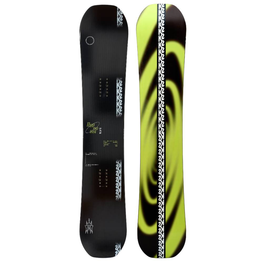 K2 スノーボード ブラック/イエロー バインディング付き K2 Hypnotist Snowboard w K2 Edition Snowboard Bindings Package